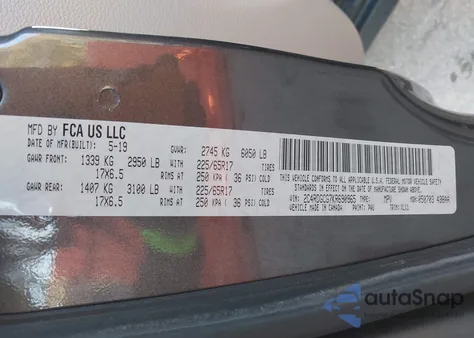 2019 Dodge Grand Caravan Sxt z USA, uszkodzony, nr VIN 2C4RDGCG7KR690965